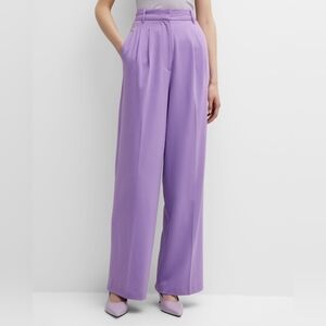 Grey/Ven Maccaden Pleated High-rise Wide-leg Pants In Radiant Orchid size 8 BNWT